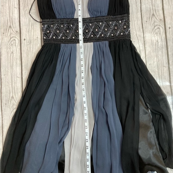 Oleg Cassini Color Block Silk Cocktail Dress - Picture 7 of 16